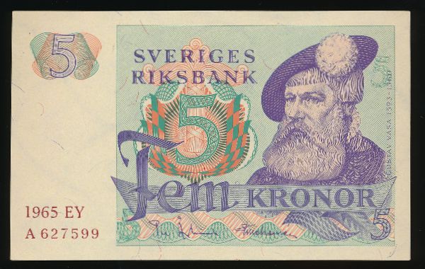 Швеция, 5 крон (1965 г.)