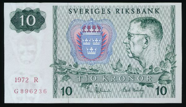 Швеция, 10 крон (1972 г.)