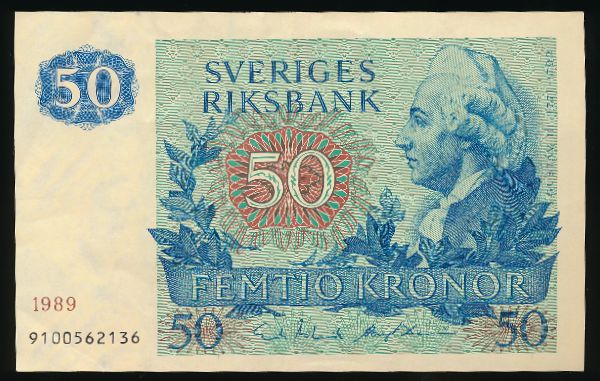 Швеция, 50 крон (1989 г.)