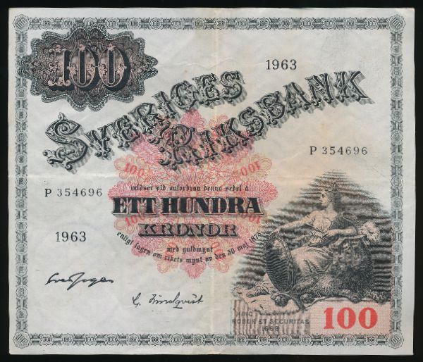 Швеция, 100 крон (1963 г.)