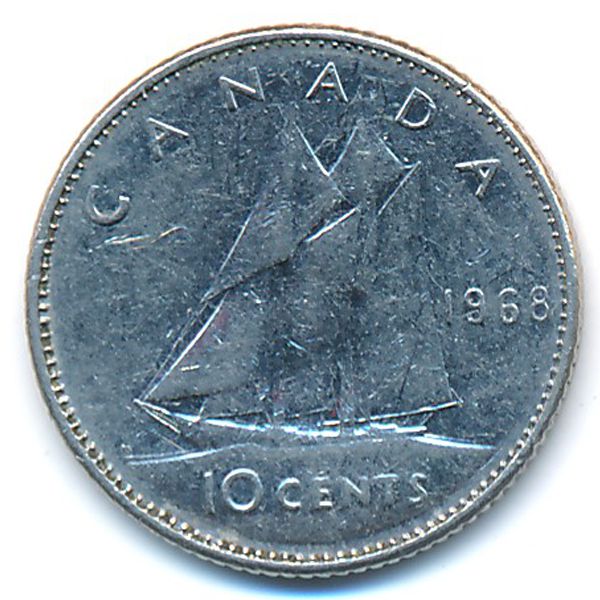 Канада, 10 центов (1968 г.)