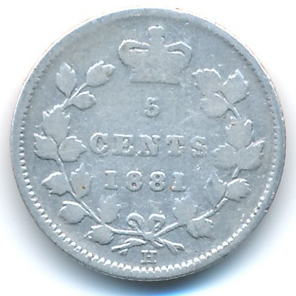 Канада, 5 центов (1881 г.)