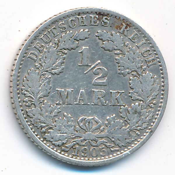 Германия, 1/2 марки (1905 г.)