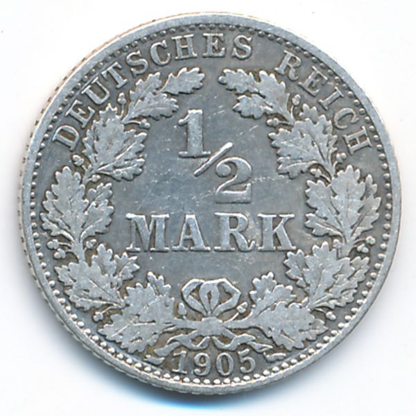 Германия, 1/2 марки (1905 г.)