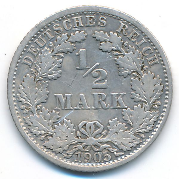Германия, 1/2 марки (1905 г.)