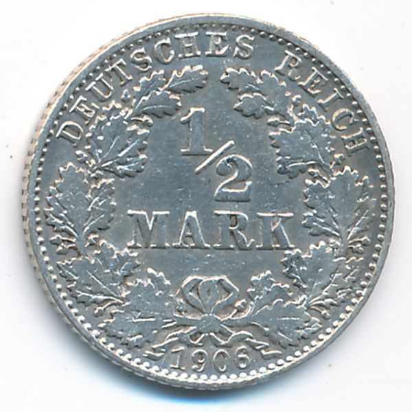 Германия, 1/2 марки (1906 г.)