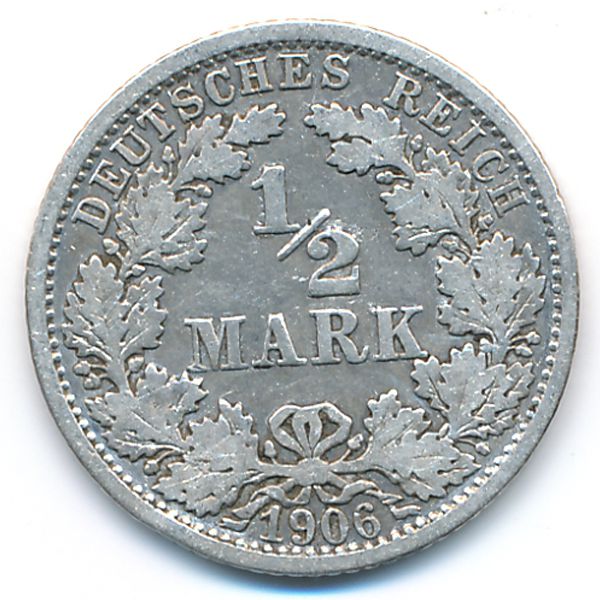 Германия, 1/2 марки (1906 г.)