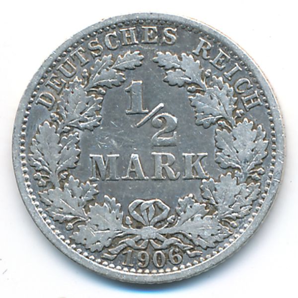 Германия, 1/2 марки (1906 г.)