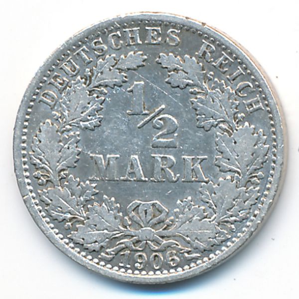 Германия, 1/2 марки (1906 г.)
