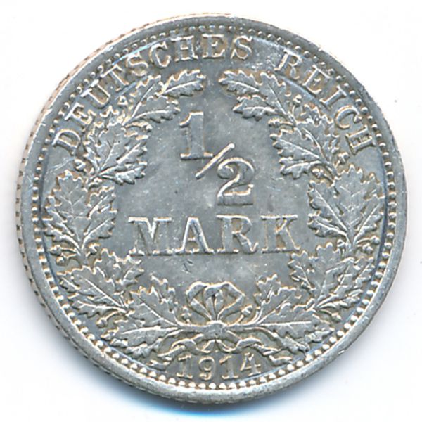 Германия, 1/2 марки (1914 г.)