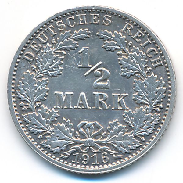 Германия, 1/2 марки (1916 г.)