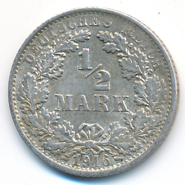 Германия, 1/2 марки (1916 г.)