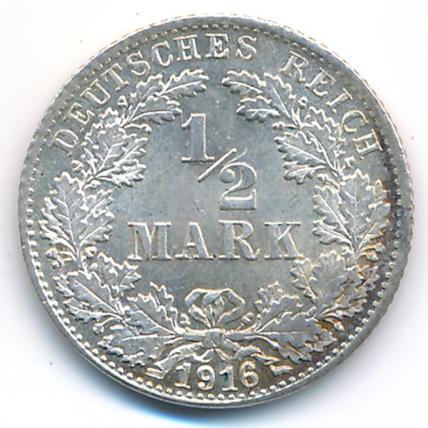 Германия, 1/2 марки (1916 г.)
