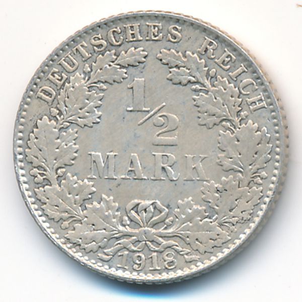 Германия, 1/2 марки (1918 г.)