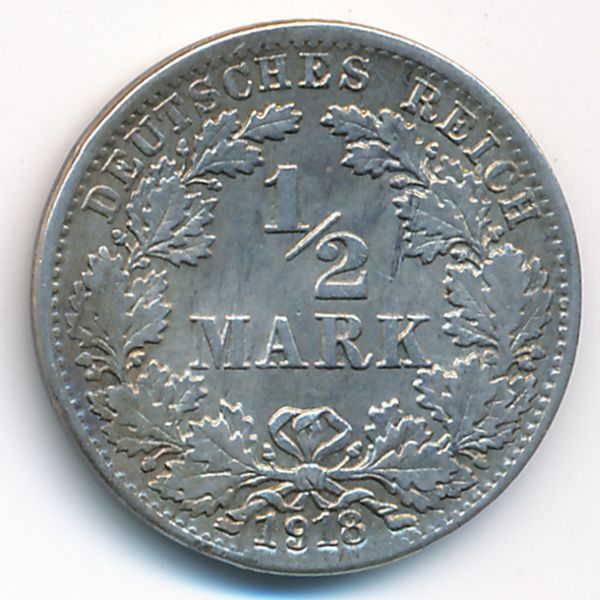Германия, 1/2 марки (1918 г.)