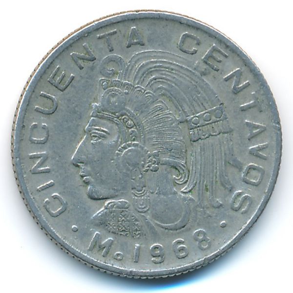 Мексика, 50 сентаво (1968 г.)