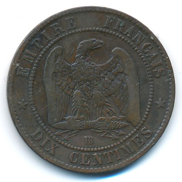 Франция, 10 сентим (1854 г.)