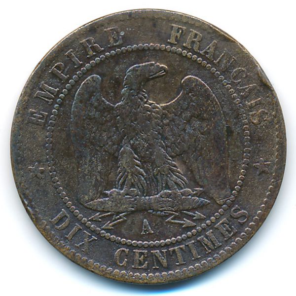 Франция, 10 сентим (1854 г.)