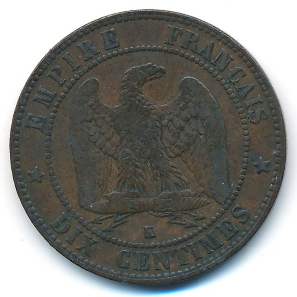 Франция, 10 сентим (1855 г.)