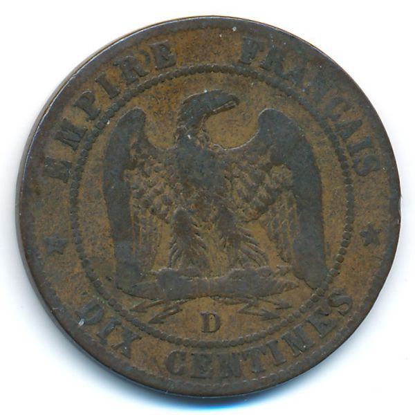 Франция, 10 сентим (1856 г.)