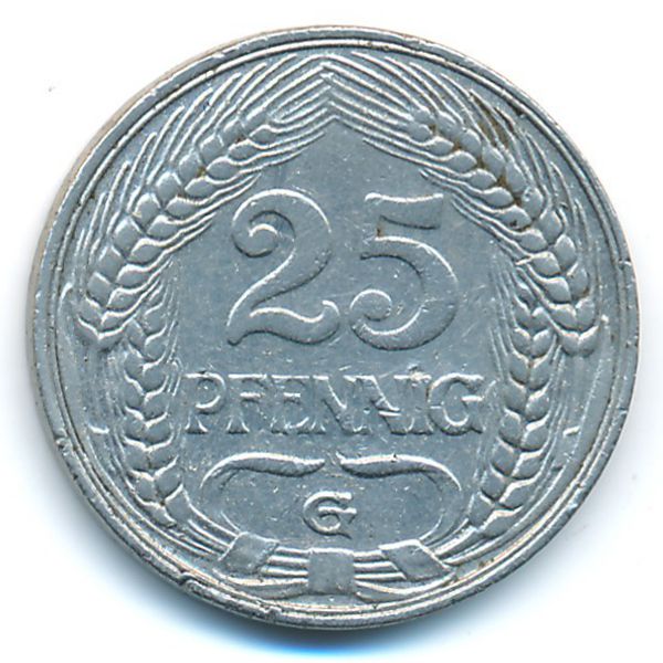 Германия, 25 пфеннигов (1911 г.)