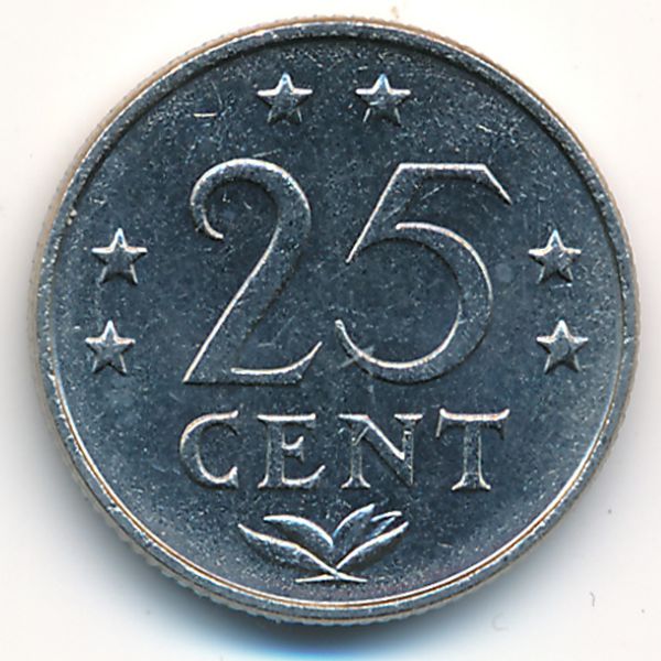 Антильские острова, 25 центов (1977 г.)
