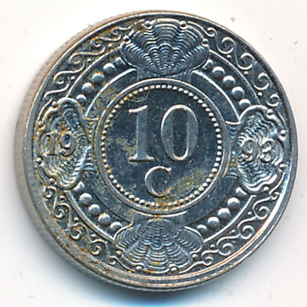 Антильские острова, 10 центов (1993 г.)