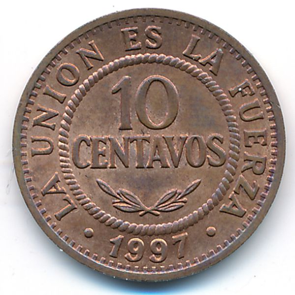 Боливия, 10 сентаво (1997 г.)