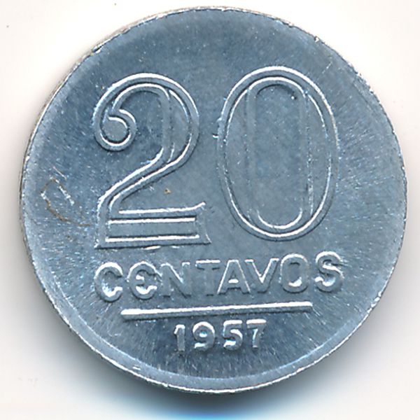 Бразилия, 20 сентаво (1957 г.)