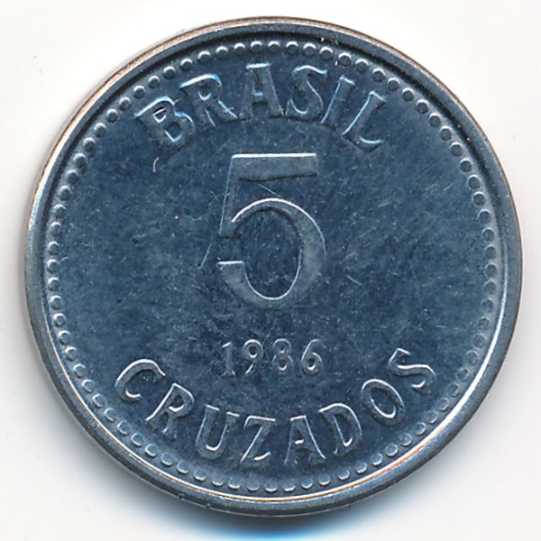 Бразилия, 5 крузадо (1986 г.)