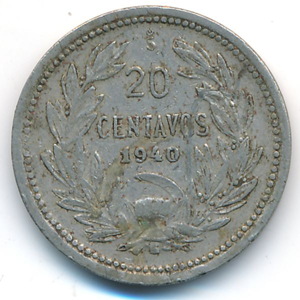 Чили, 20 сентаво (1940 г.)