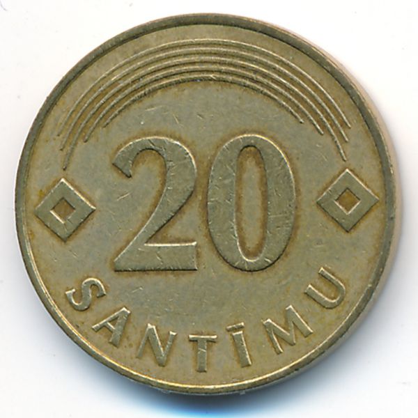 Латвия, 20 сантим (1992 г.)
