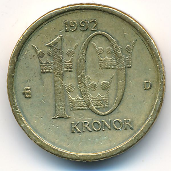 Швеция, 10 крон (1992 г.)