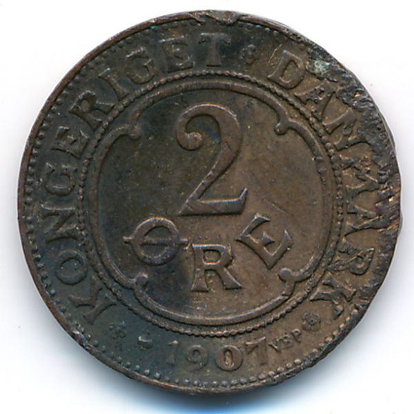 Дания, 2 эре (1907 г.)