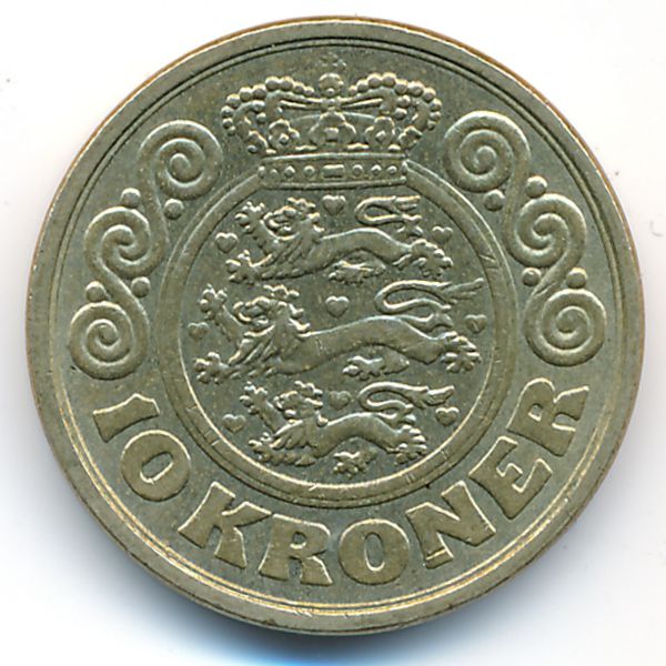 Дания, 10 крон (1989 г.)