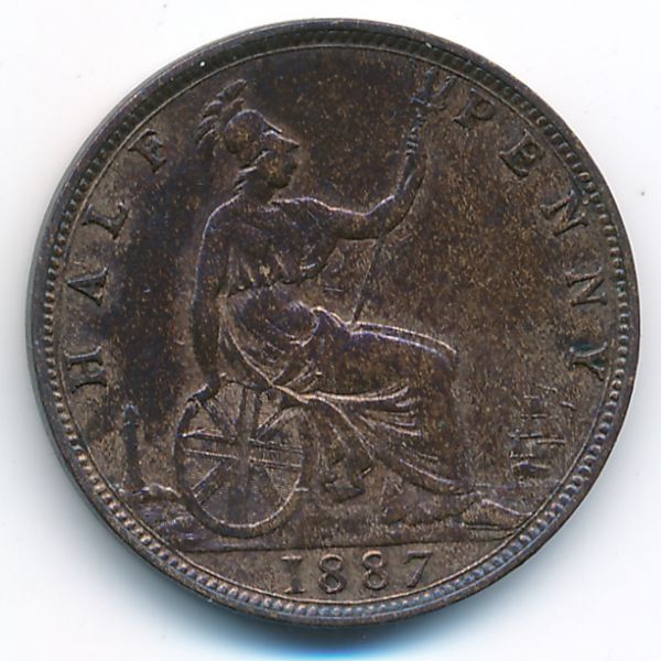Великобритания, 1/2 пенни (1887 г.)