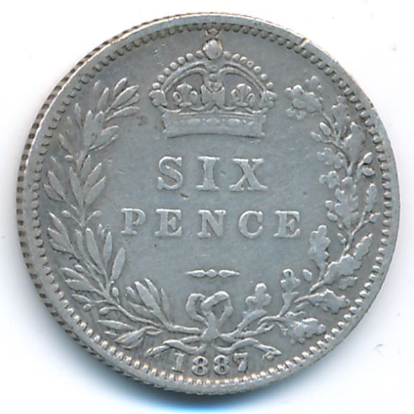 Великобритания, 6 пенсов (1887 г.)