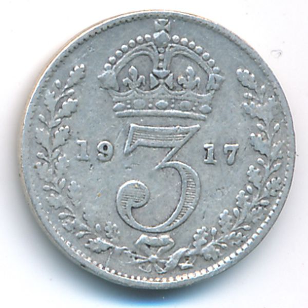 Великобритания, 3 пенса (1917 г.)