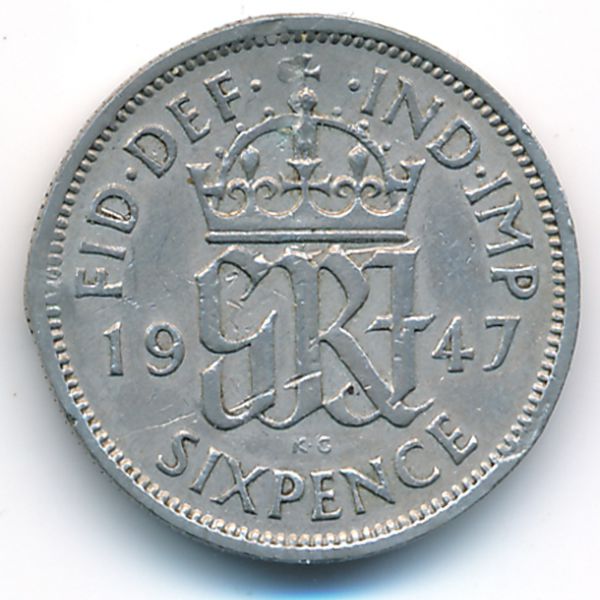 Великобритания, 6 пенсов (1947 г.)