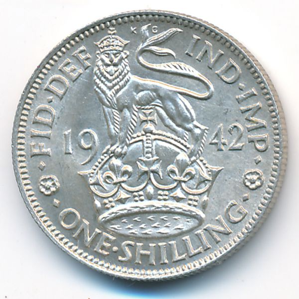 Великобритания, 1 шиллинг (1942 г.)