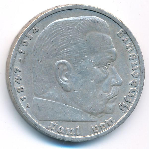 Третий Рейх, 5 рейхсмарок (1936 г.)