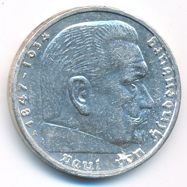 Третий Рейх, 5 рейхсмарок (1939 г.)