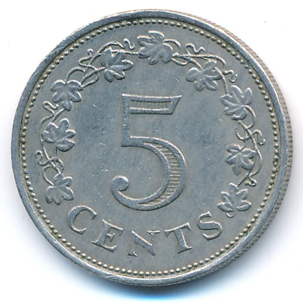 Мальта, 5 центов (1972 г.)