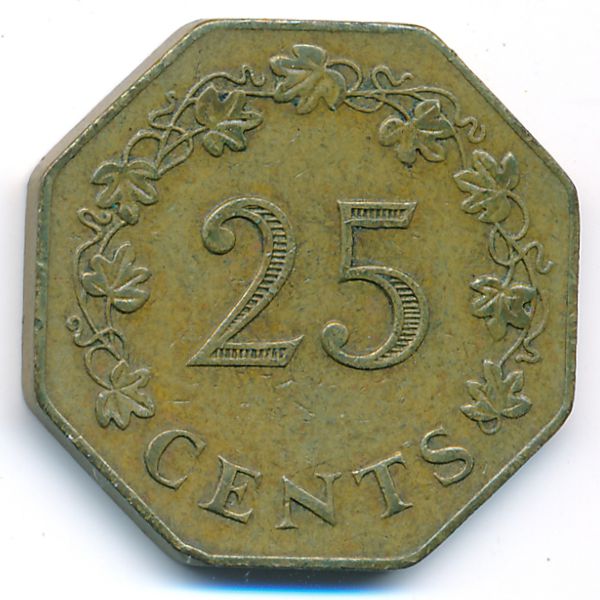 Мальта, 25 центов (1975 г.)