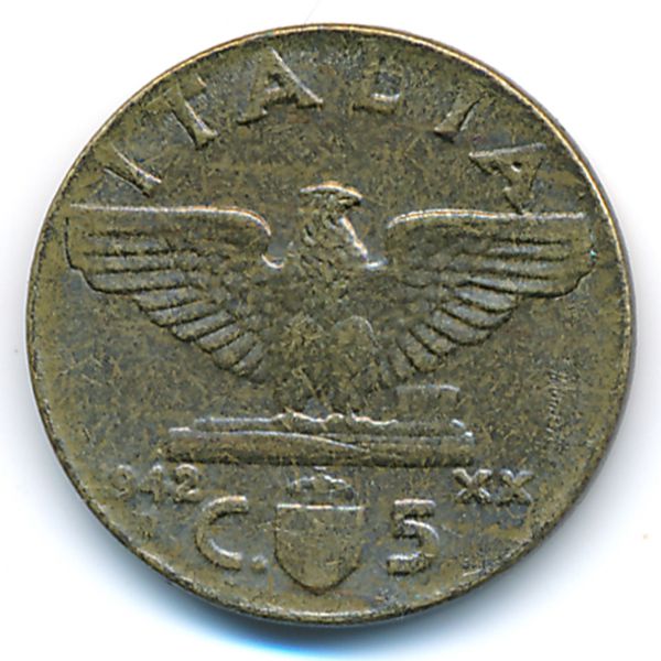 Италия, 5 чентезимо (1942 г.)