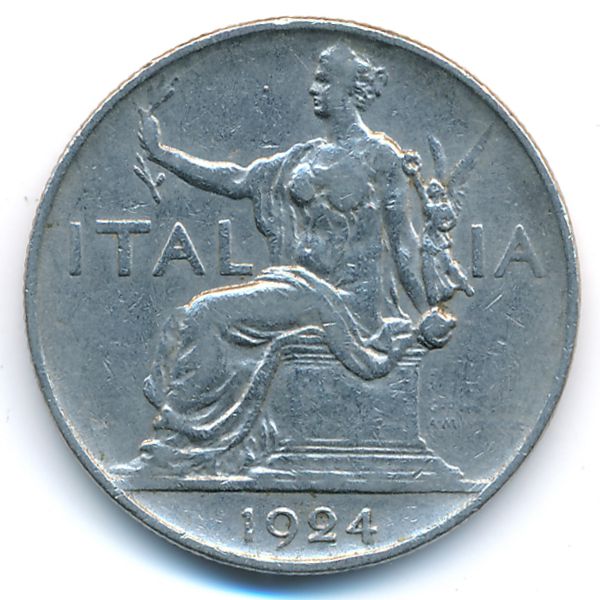 Италия, 1 лира (1924 г.)