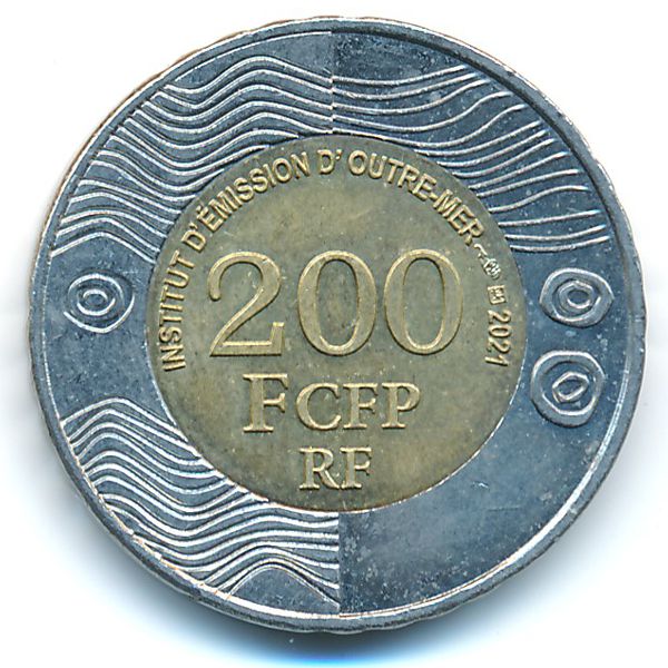 Французские Тихоокеанские Территории., 200 франков (2021 г.)