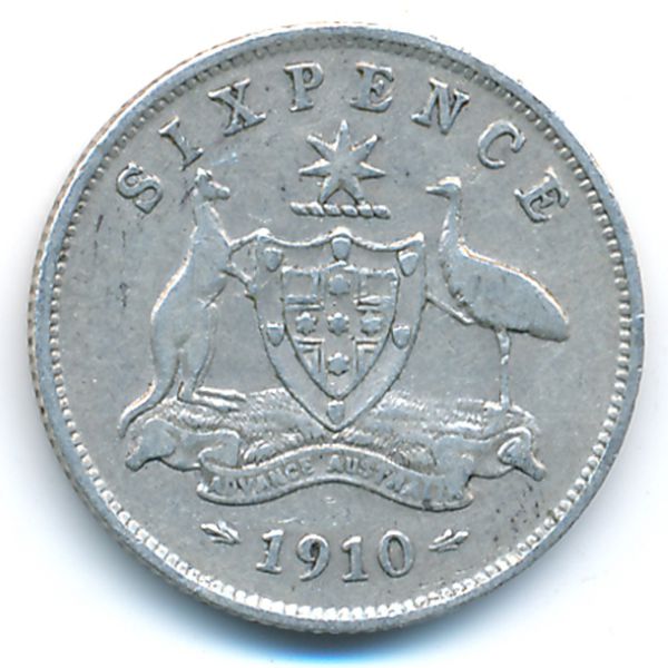 Австралия, 6 пенсов (1910 г.)