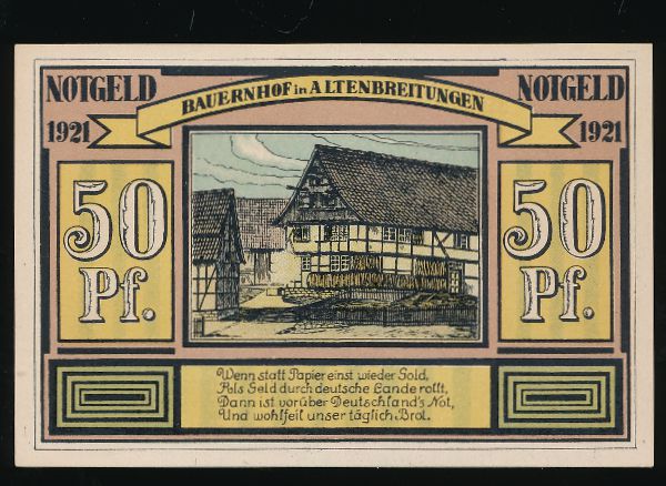 Нотгельды Германии, 50 пфеннигов (1921 г.)