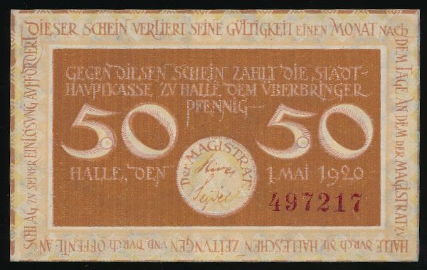 Нотгельды Германии, 50 пфеннигов (1920 г.)